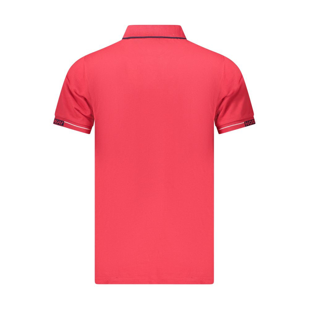 Norway 1963 Red Cotton Men Polo Shirt NO-38992-M