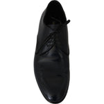 Dolce & Gabbana Blue Leather Dress Derby Formal Mens Shoes MV2340-39