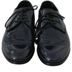 Dolce & Gabbana Blue Leather Dress Derby Formal Mens Shoes MV2340-39