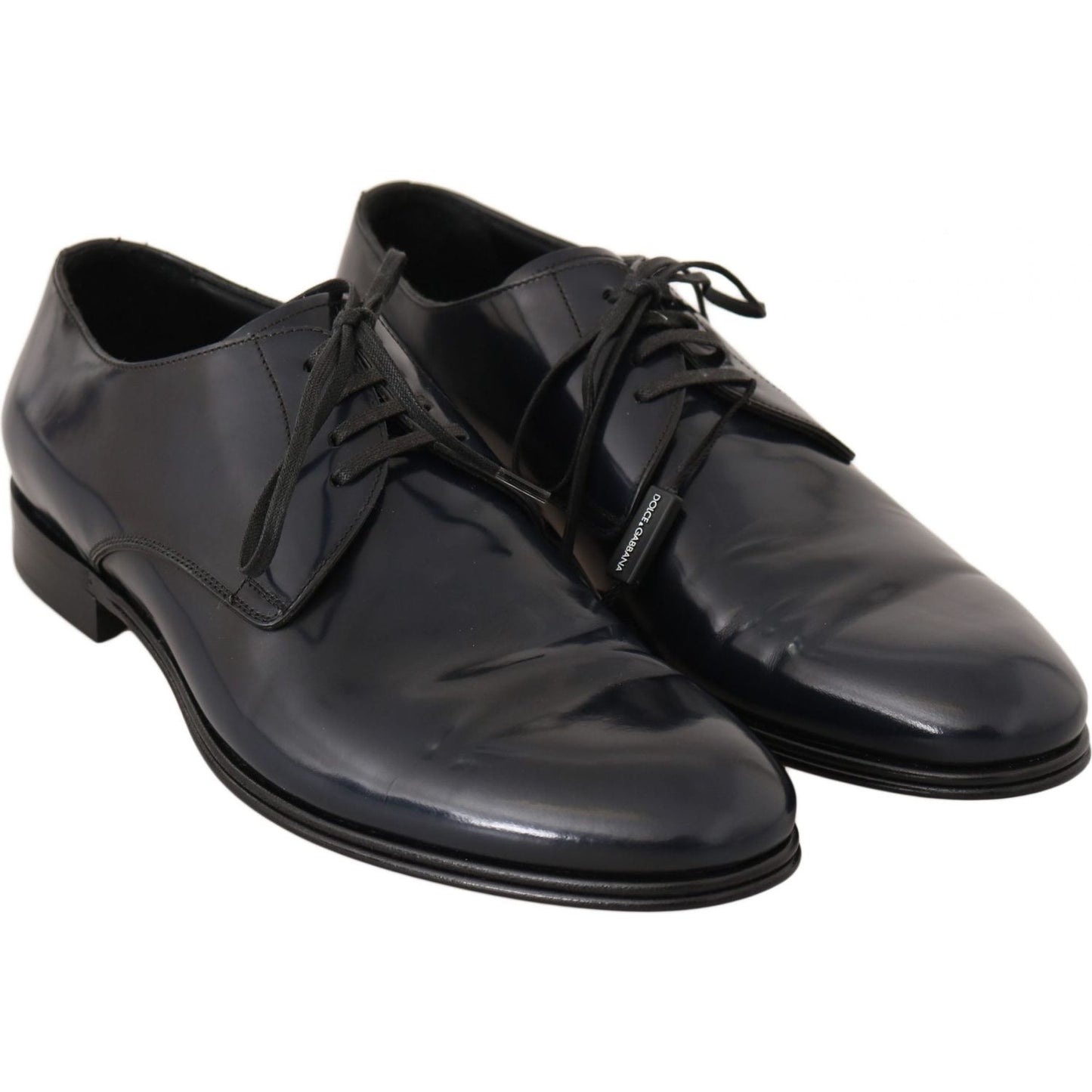 Dolce & Gabbana Blue Leather Dress Derby Formal Mens Shoes MV2340-39