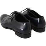 Dolce & Gabbana Blue Leather Dress Derby Formal Mens Shoes MV2340-39