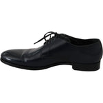 Dolce & Gabbana Blue Leather Dress Derby Formal Mens Shoes MV2340-39