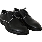 Dolce & Gabbana Black Leather White Line Dress Derby Shoes MV2354-39