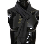 Dolce & Gabbana Elegant Gray Striped Wool Men's Scarf Wool Wrap Shawls Dolce & Gabbana Dark Slate Gray