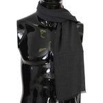 Dolce & Gabbana Elegant Gray Striped Wool Men's Scarf Wool Wrap Shawls Dolce & Gabbana Dark Slate Gray