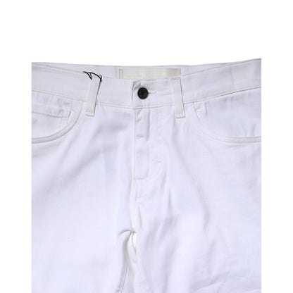 Dolce & Gabbana White Cotton Skinny Men Denim Jeans