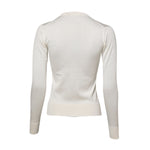 Dolce & Gabbana White Silk Lily Embellished Cardigan Sweater