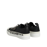 Dolce & Gabbana Black White Leather Low Top Sneakers Shoes LA12625-40
