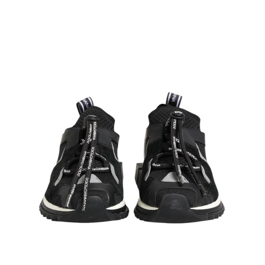Dolce & Gabbana Black White Logo Sorrento Sneakers Shoes