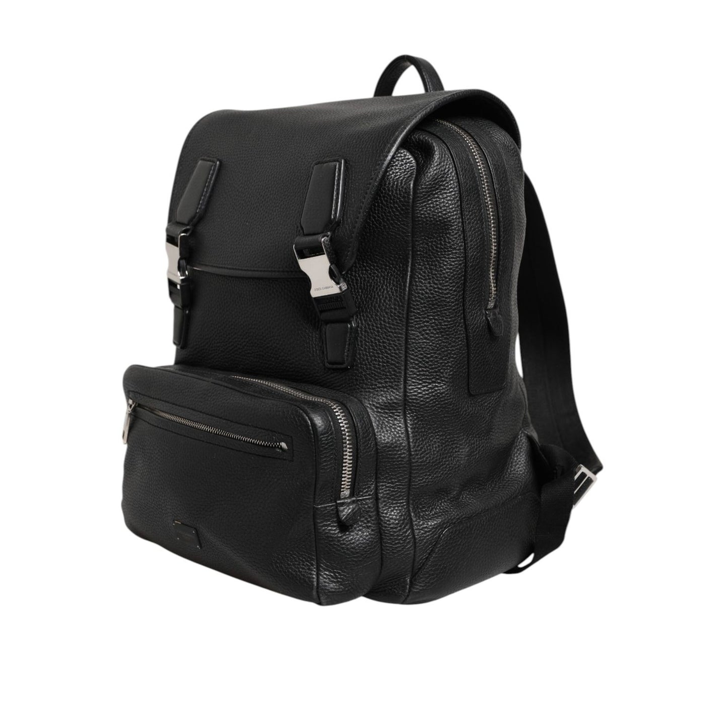 Dolce & Gabbana Black Palermo Backpack Hammered Calfskin Leather Bag