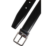 Dolce & Gabbana Black Classic Leather Metal Buckle Belt