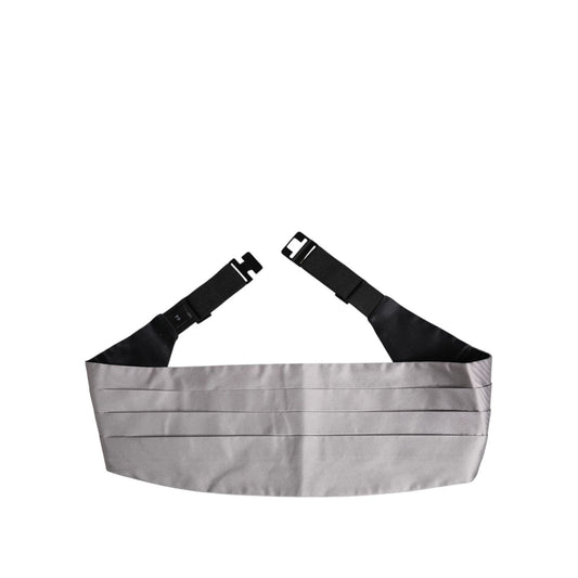 Dolce & Gabbana Gray Men 100% Silk Belt Wide Waist Cummerbund BEL9453-44