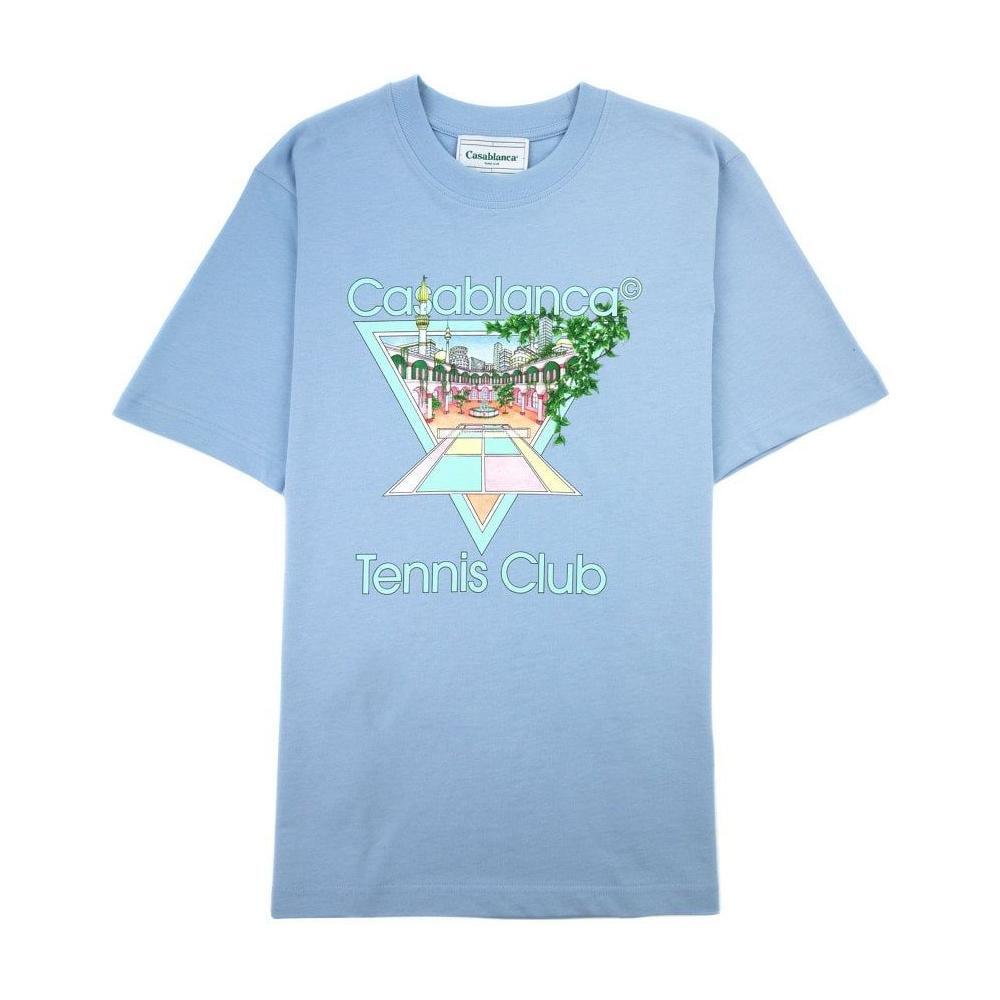 Casablanca Blue Cotton T-Shirt CA-14847-L
