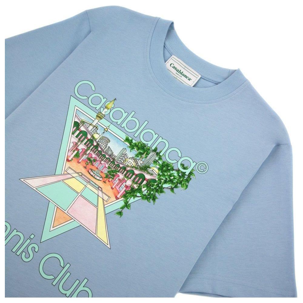 Casablanca Blue Cotton T-Shirt CA-14847-L