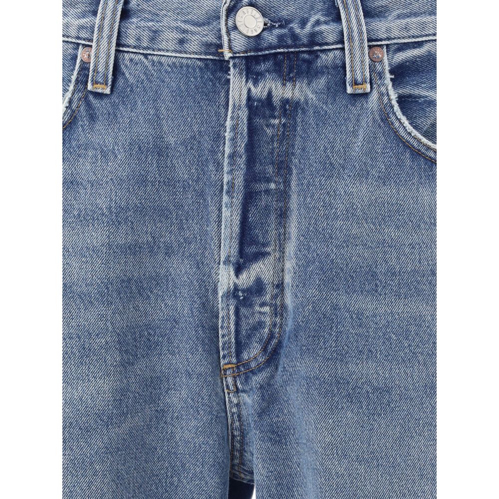 Agolde Light Blue Cotton Straight-Leg Jeans