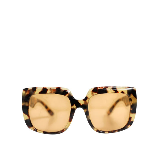 Dolce & Gabbana Black Yellow Havana Leopard Square Shades Sunglasses