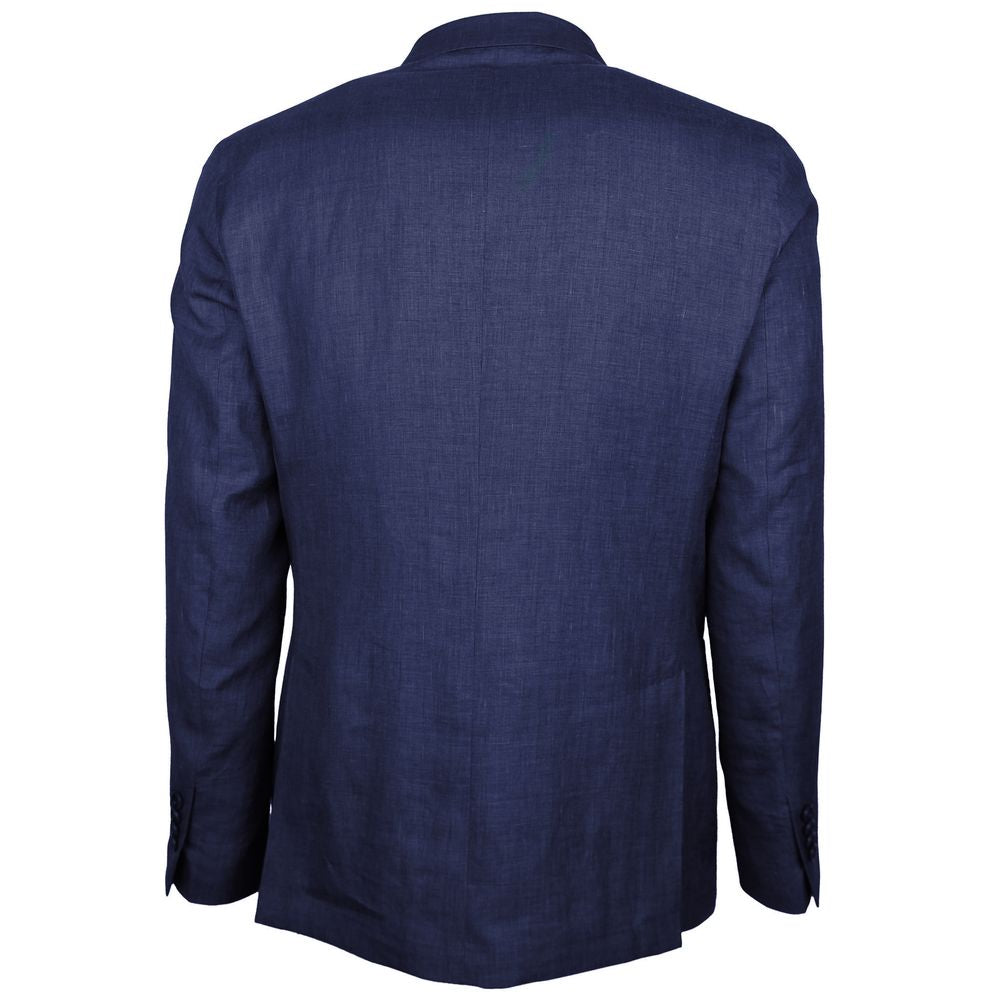 Made in Italy Blue Linen Blazer LO-15027-IT52 | XL