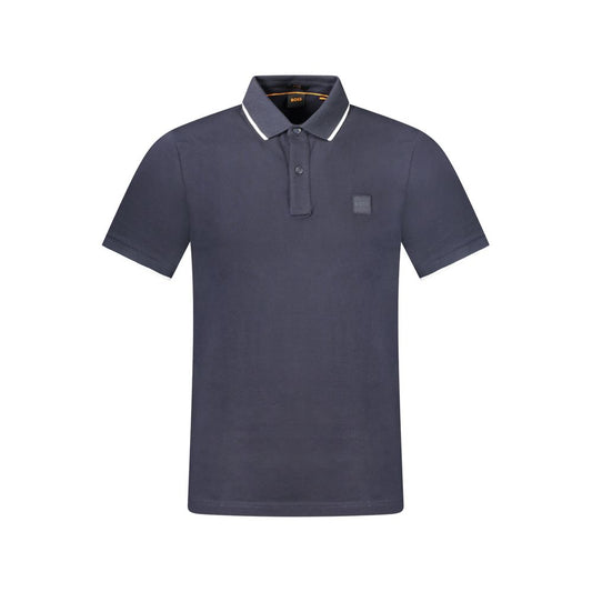 Hugo Boss Blue Cotton Polo Shirt BO-33071-S