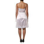 Dolce & Gabbana White Lace Gold DG Logo Silk Dress Sleepwear DR81797-38