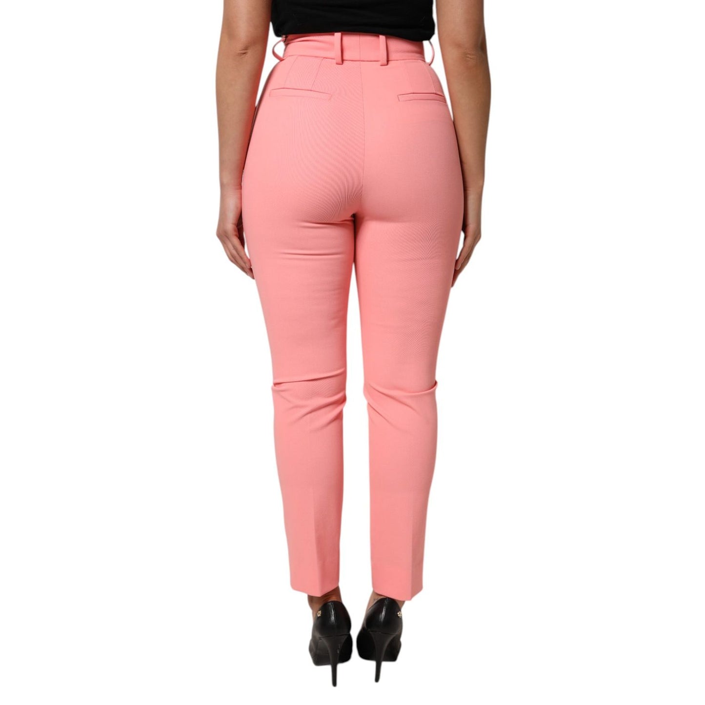 Dolce & Gabbana Pink High Waist Dress Tapered Pants