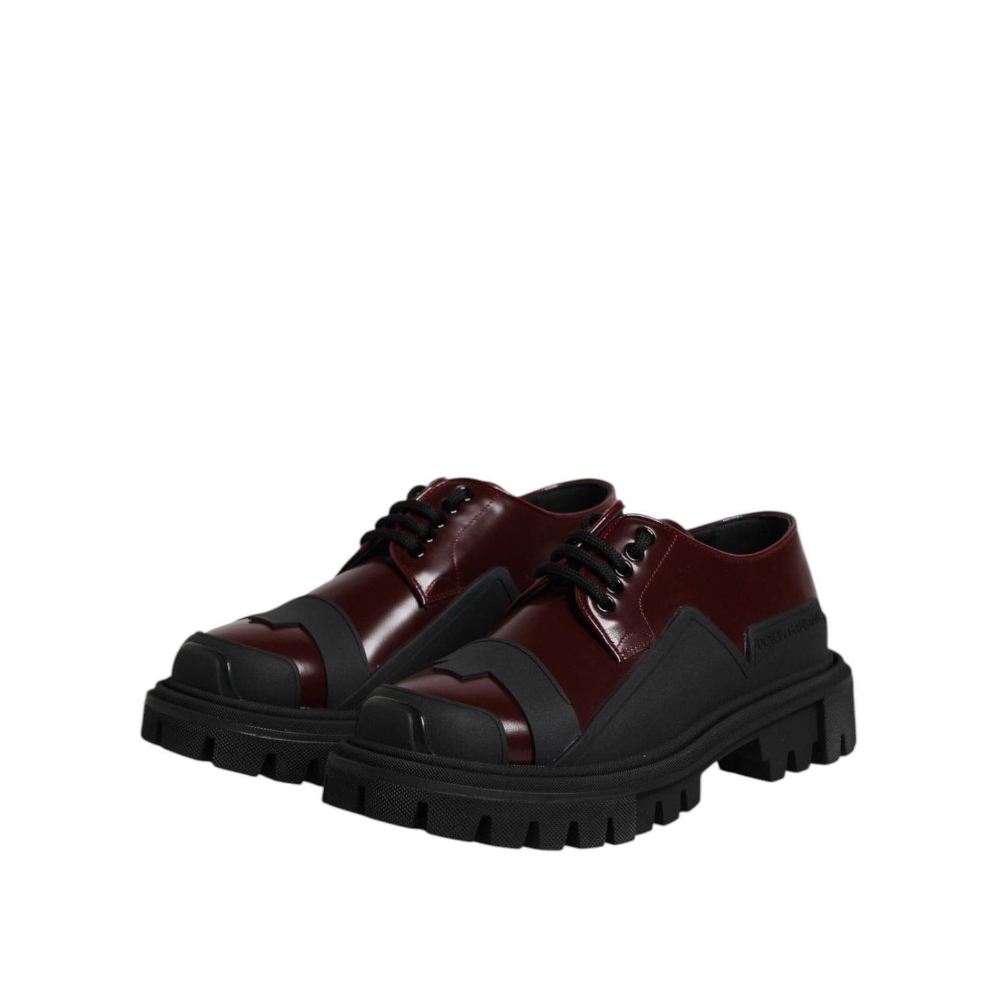 Dolce & Gabbana Red Leather Lace Up Trekking Dress Shoes