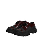 Dolce & Gabbana Red Leather Lace Up Trekking Dress Shoes