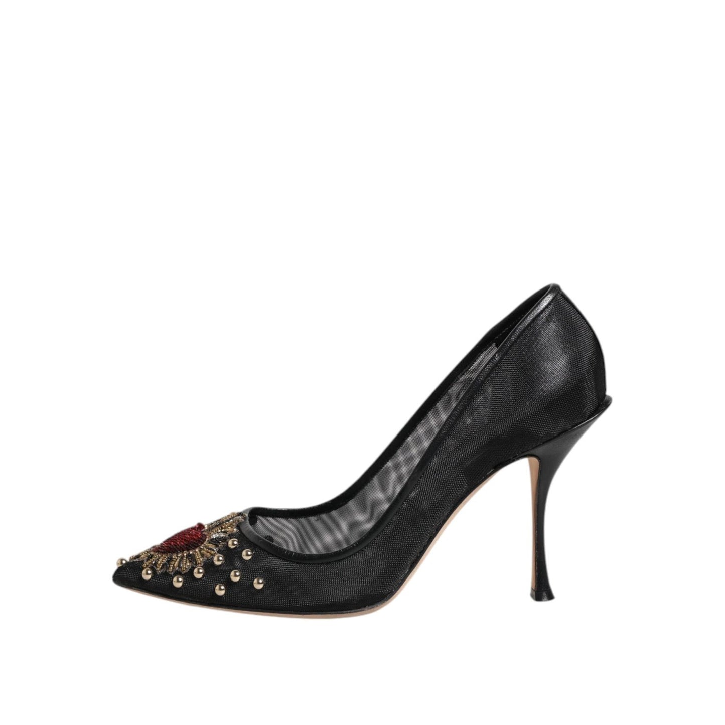 Dolce & Gabbana Black Sacred Heart Stiletto Heels Pumps Shoes