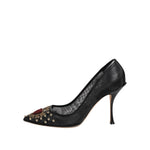 Dolce & Gabbana Black Sacred Heart Stiletto Heels Pumps Shoes