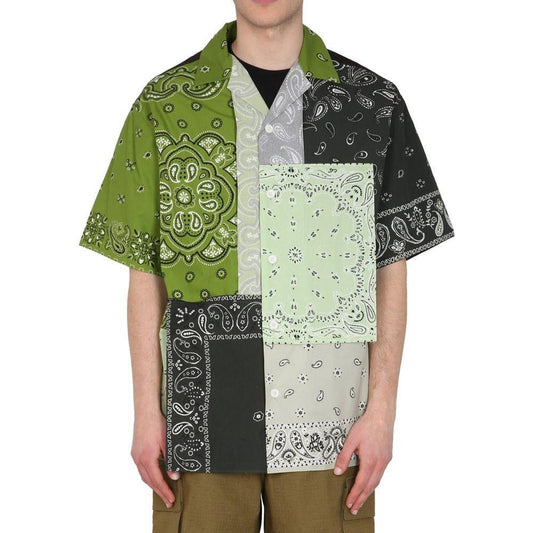 Kenzo Patchwork Cotton Shirt 1728,75611013280,Clothing,Green,Kenzo,Men,Men - Clothing,New with tags,Shirts - Men - Clothing,XS KE-8735505285332-XS