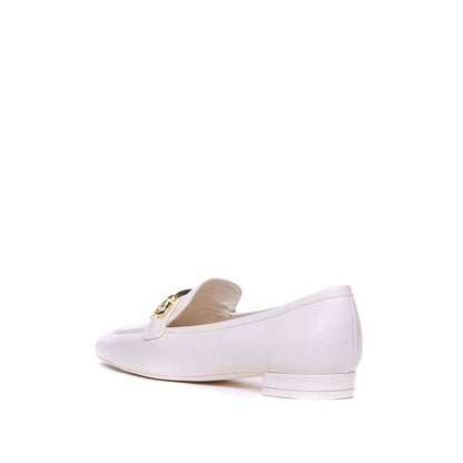 Stuart Weitzman White Calfskin Slip-On Loafers