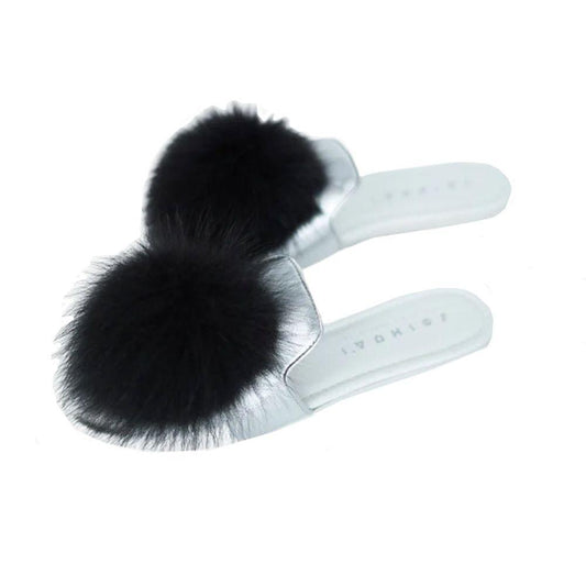 JOSHUA SANDERS Leather And Fur Mules
