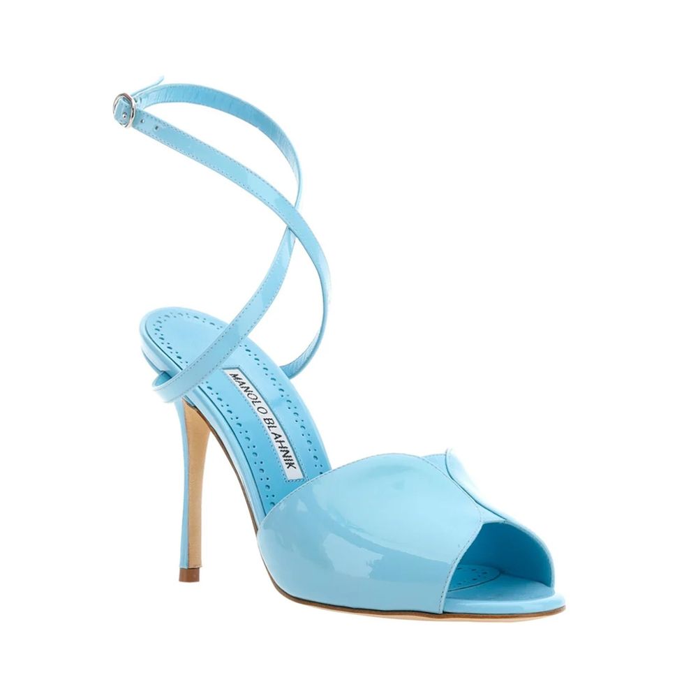 Manolo Blahnik Blue Calfskin Sandals
