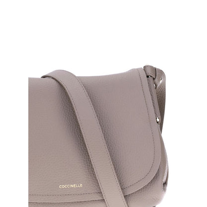Coccinelle Beige Calf Leather Bos Taurus Shoulder Bag