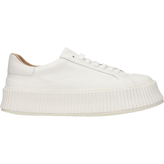 Jil Sander White Leather Platform Sneakers