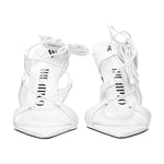 The Attico White Leather Stiletto Heels Sandals TH-8547287367945-EU38.5/US8.5