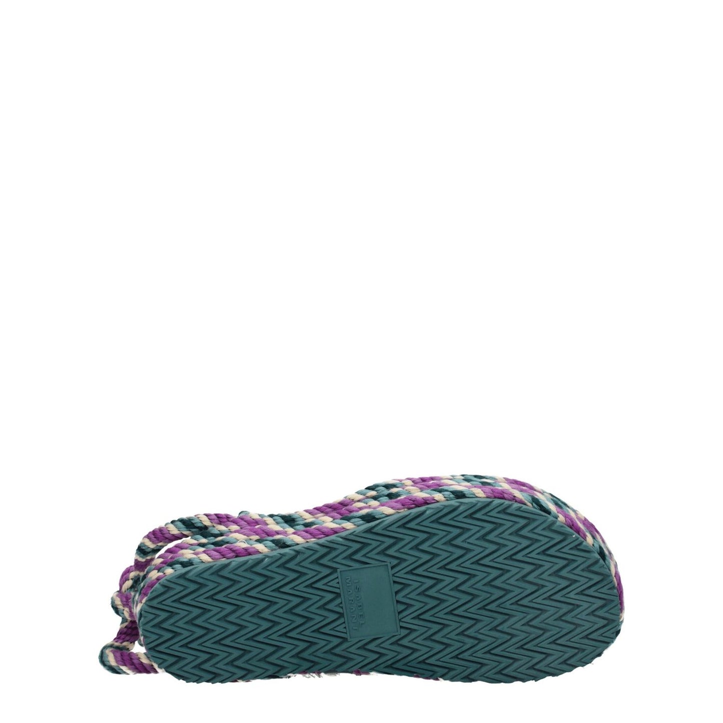 Isabel Marant Multicolor Fabric Flat Sandals with rubber sole and open toe style, casual self tie closures, mid heel height of 4.5 cm