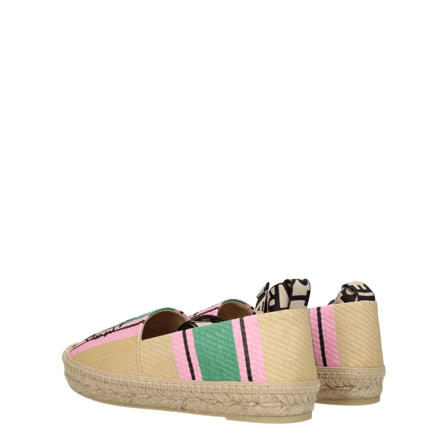 Stella McCartney Multicolor Fabric Espadrilles with logo and self-tie closure, featuring low flat heels and rubber soles.