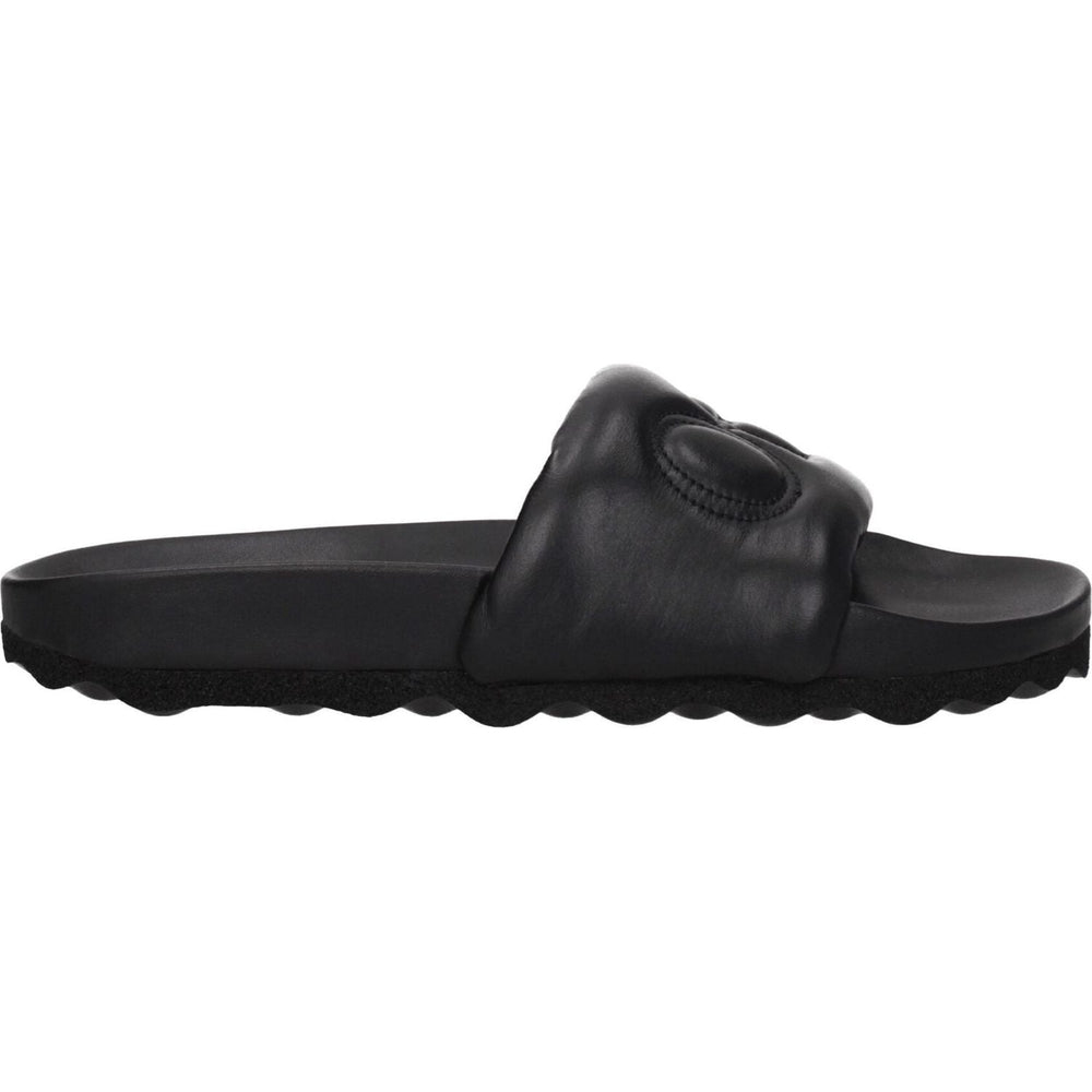 Off-White Black Leather Slippers Sandals OF-8547345727753-EU39/US6