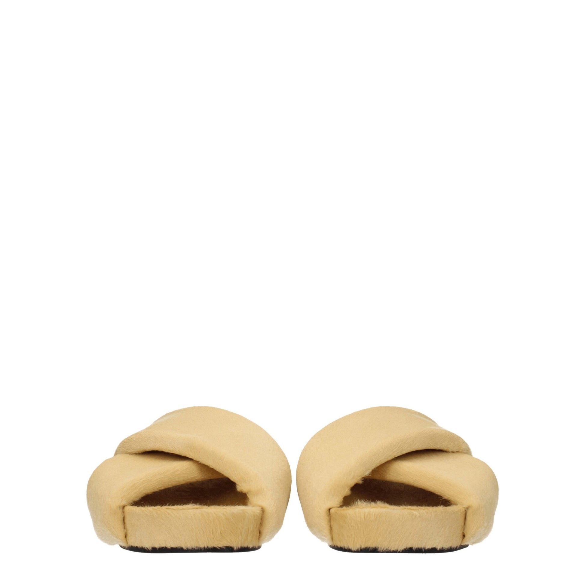 Jil Sander Beige Horsehair Slippers