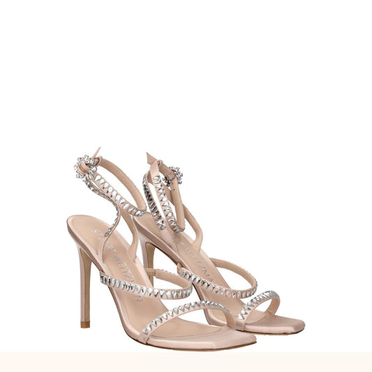 Stuart Weitzman Pink Satin Stiletto Heels Sandals ST-8547355492617-EU37.5/US7.5