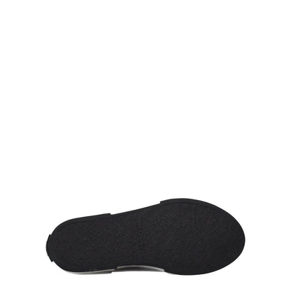 Sole view of Jil Sander Black Fabric High Top Sneakers showing rubber sole design