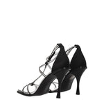 Dsquared² Black Satin Stiletto Heels Sandals