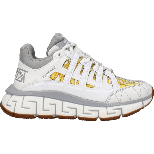 Versace White Fabric Athletic Sneakers