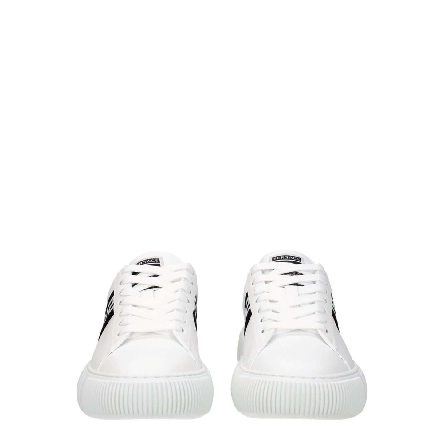 Versace White Leather Low Top Sneakers