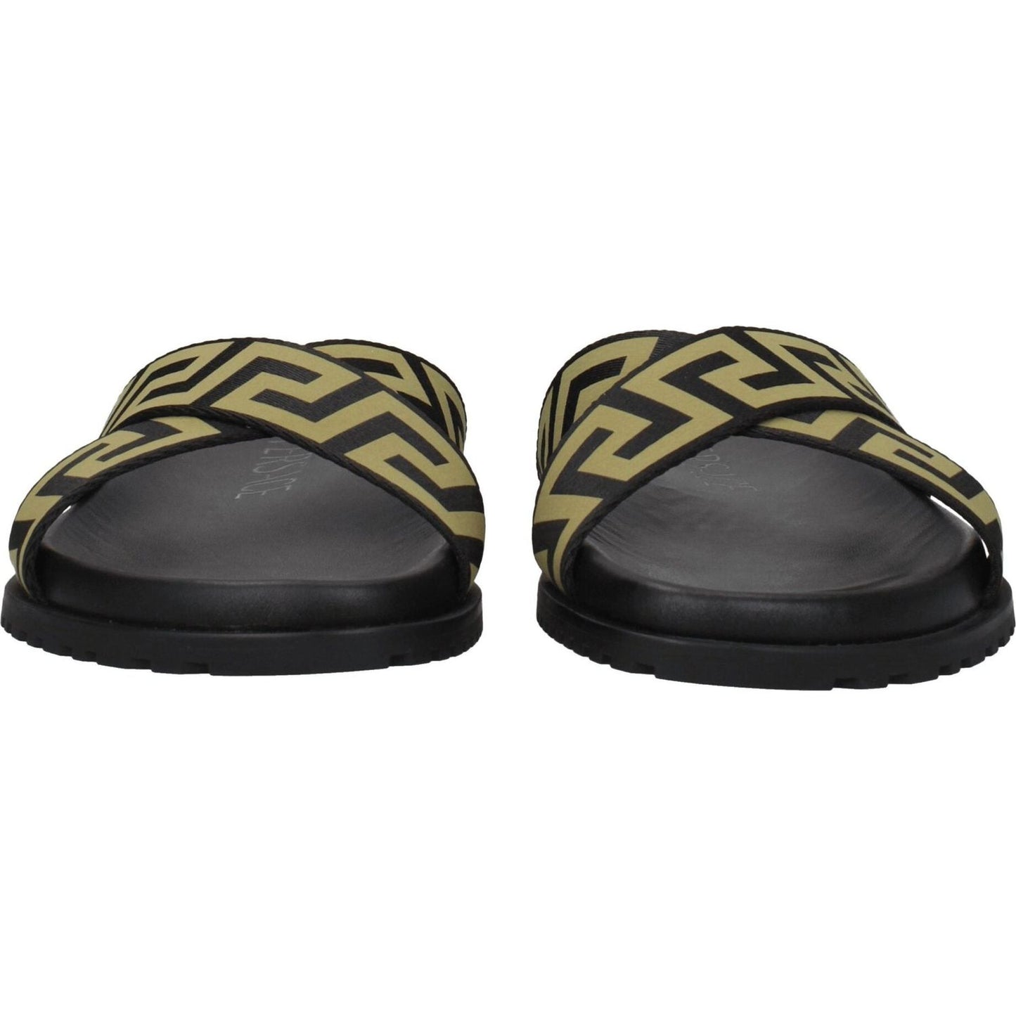 Versace Black Fabric Slippers Sandals 1728,75667636384,Black,EU39.5/US6.5,EU40/US7,Men,Men - Shoes,New with tags,Sandals - Men - Shoes,Shoes,Versace VE-8547404644617-EU39.5/US6.5