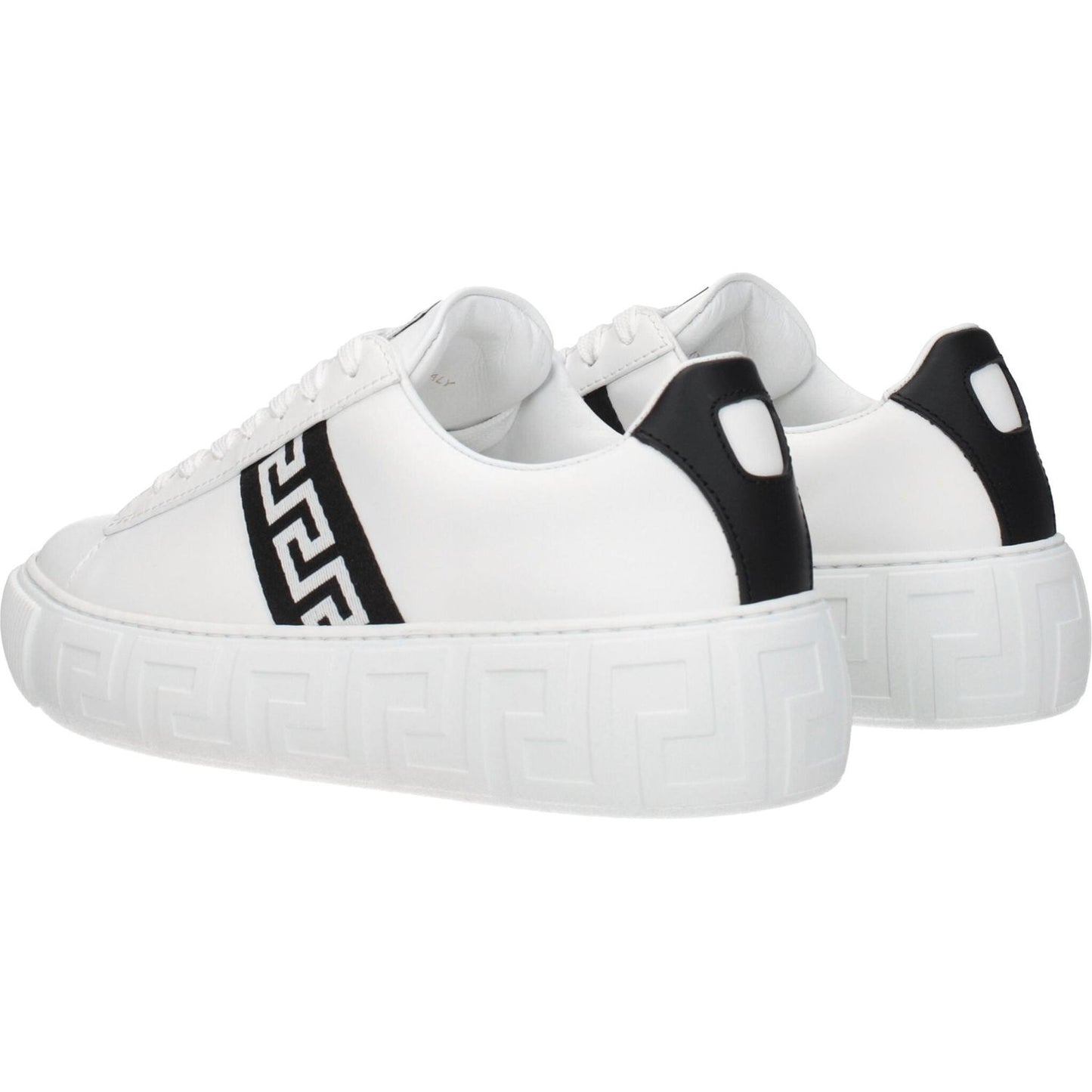 Versace White Leather Low Tops 1728,75667636384,EU35.5/US5.5,EU35/US5,New with tags,Shoes,Sneakers - Women - Shoes,Versace,White,Women,Women - Shoes VE-8547404513545-EU35/US5