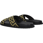 Versace Black Fabric Slippers Sandals 1728,75667636384,Black,EU39.5/US6.5,EU40/US7,Men,Men - Shoes,New with tags,Sandals - Men - Shoes,Shoes,Versace VE-8547404644617-EU39.5/US6.5