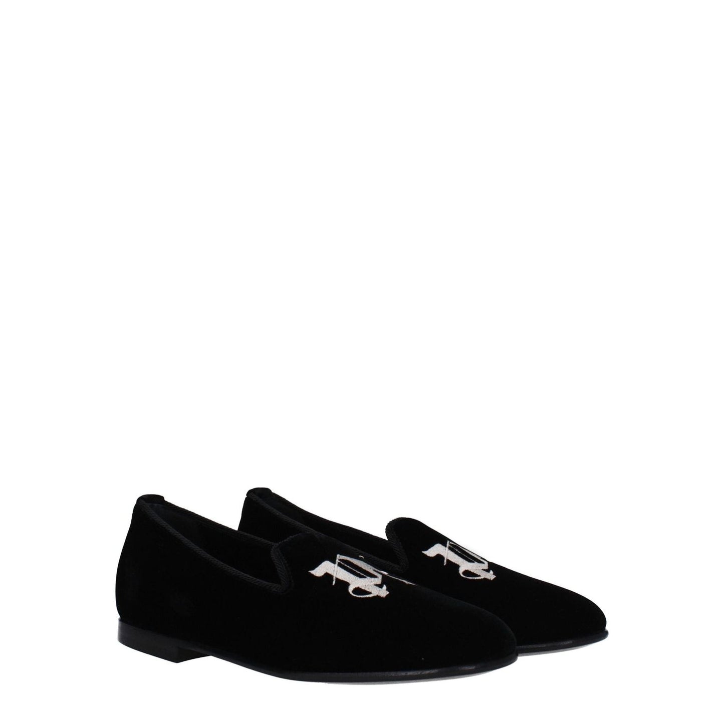 Palm Angels Black Velvet Slip-On Loafers PA-8547450683657-EU36/US6