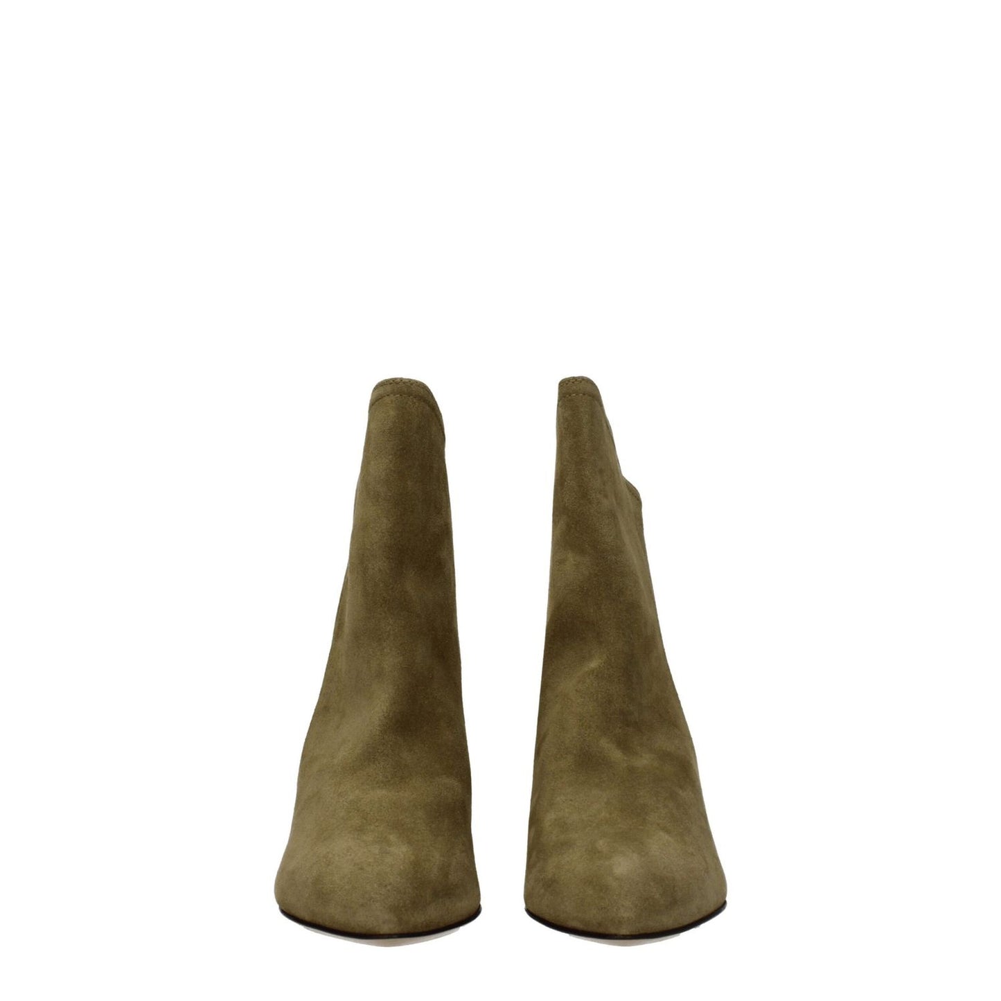 Isabel Marant Gray Leather Ankle Boots with suede texture, pointy toe, mid heels, and turtledove secondary color, MPN BO0024FAA1A32S50TA