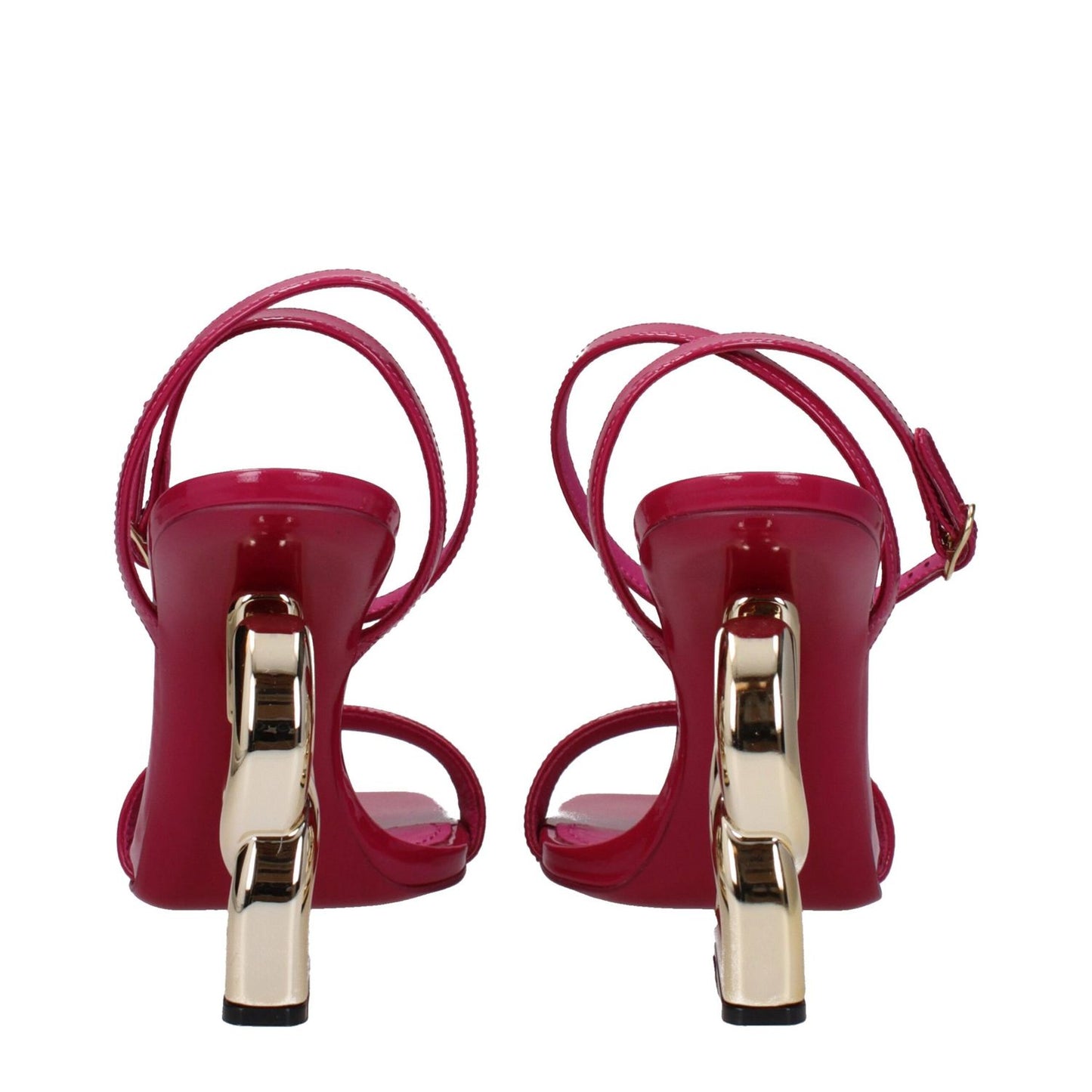 Dolce & Gabbana Pink Leather Stiletto Heel Sandals